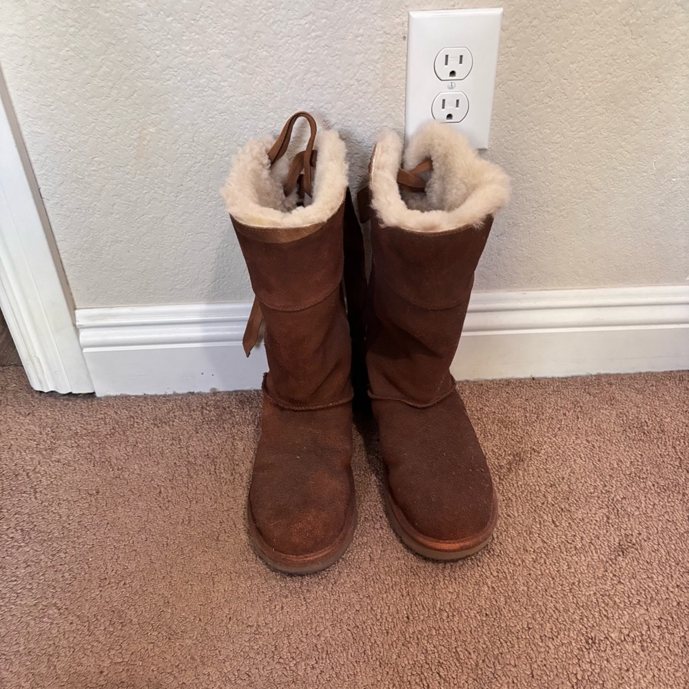 Koolaburra Cream Shearling-Lined Boots